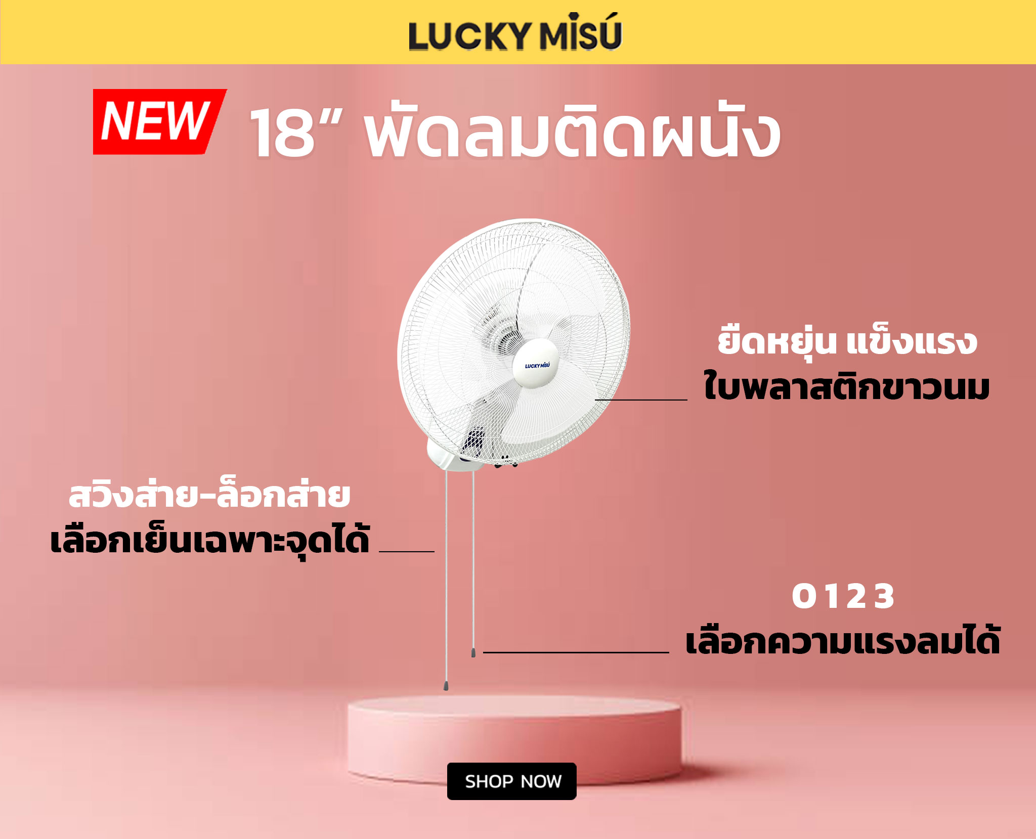 28-LUCKY-MISU-WALL-FAN-2-ROPE-white-18-niches-LM222-6